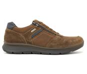 iMac | Waterproof Leather &amp; Suede Mix Shoe with Lace &amp; Zip in Dark Brown | Bologna 194273 image