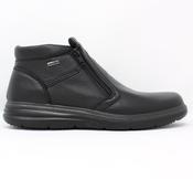 iMac | Wide Fit Double Zip Leather Boots in Black | 851348
