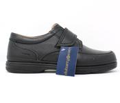 Dubarry | Wide H Fit Soft Leather Shoe with Velcro Strap in Black | Braston image