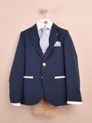 One Varones | Boys Jacket in Navy with White Trim Pockets &amp; Buttons | 10-04088 78