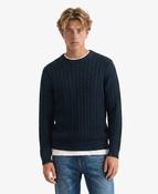 Superdry | Cotton Cable Crew Knit in Navy | M6110707E 98t