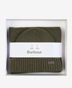 Barbour | Carlton Beanie &amp; Scarf Set in Olive Fleck | mgs0047 ol31