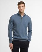 Barbour | Cotton 1/4 Zip Cotton Jumper with Tartan Trim in Dusk Blue | MKN1074 BU18