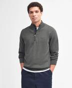 Barbour | Cotton 1/2 Zip Jumper in Olive Green with Tartan Placket | MKN1074 ol91