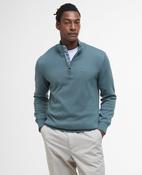Barbour | Cotton 1/4 Zip Cotton Jumper with Tartan Trim in Teal | MKN1074 te31