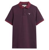 Barbour | Essential Sports Mix Tipped Polo Shirt in Bordeaux | MML0628 RE98