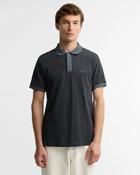 Barbour International |  Morley Oxford Tipped Polo Shirt in Washed Black | MML1502 bk31