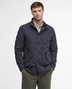 Barbour | Shovler Quilted Jacket in Navy with Brown Trim | MQU1585 ny91