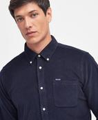 Barbour | Ramsey Tailored Fit Cord Shirt in Navy with Tartan Contrast | MSH5001 ny91