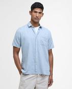 Barbour | Nelson Linen Blend Regular Fit Short Sleeve Shirt in Lead Blue | MSH5093 BU23 image