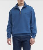 RM Williams | Mulyungarie 1/2 Zip Sweat with Longhorn Chest Logo in Mid Blue | KZU00BB image