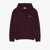 Lacoste | Brushed Cotton Fleece Hoodie in Burgundy | SH8863 3KE