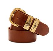 RM Williams | Drover 1.5 inch Italian Cowhide Leather Belt in Caramel Brown with Brass Gold Buckle | BSF5ACHY5 01