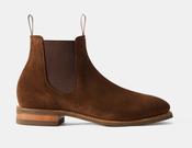 RM Williams | Comfort Craftsman Chelsea Boot from Italian Otterproof Suede in Dark Cedar | B543S SE