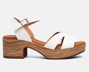 Oh My Sandals | Block Heel Sandals in White Leather | 5932 Bianco image