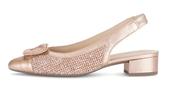 Gabor | Low Block Heel Slingback Shoe in Metallic Rose | 81.526.45 image
