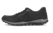 Gabor Rollingsoft | Black Nubuck Lace &amp; Double Zip Trainers in Black | 06.968.47 image