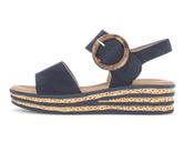 Gabor | Cork Wedge Heel Sandals in Black Nubuck | 84.550.16 image