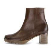 Gabor | 6cm Block Heel Leather Ankle Boots with Side Zip in Saddle Brown | 8030.01 006 image