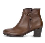 Gabor | 5cm Block Heel Ankle Boots in Brown Leather with Zip | 8029.01 001