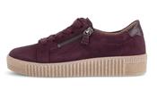 Gabor | Lace &amp; Zip Platform Trainers in Mulberry Suede with Heel Contrast | 6010.02 006
