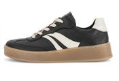 Gabor | Retro Look Lace Up Leather Trainers in Black &amp; Latte with Contrast Gum Sole | 6018.01 003