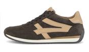Gabor | Wide H Fit Lace Up Suede Trainers in Mocca Brown with Sporty Sand Contrast | 6032.01 003 image