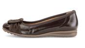 Gabor | Slip On Leather Ballerina Pumps in Mocca Brown with Suede Bow Detail | 3012.01 003 image