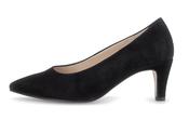 Gabor | Pointed Toe Slip On Court Shoe in Black Suede with 6cm Heel | 3014.01 001 image