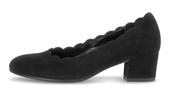 Gabor | 4cm Block Heel Shoe with Curve Design in Black Suede | 3006.01 001 image