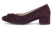 Gabor | 4.5cm Block Heel Slip On Shoe in Mulberry Burgundy Suede with Square Detail | 3015.02 005 image
