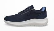 Ecco | Low Wedge Nubuck Lace &amp; Zip Trainers in Navy | 239803 51142 Valerie image