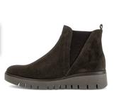 Gabor | Wide H Fit Low Wedge Mocca Brown Suede Boots with Side Zip | 8015.01 005 image