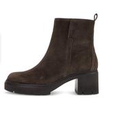 Gabor | Block Heel Ankle Boots in Mocca Brown Suede with Side Zip &amp; Toggle | 8022.01 001 image