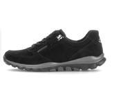 Gabor | Rollingsoft Black Nubuck Walking Shoes with Lace &amp; Double Zip | 0100.01 001 image