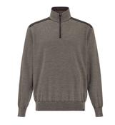 Paul&amp;Shark | Brown 1/2 Zip Wool Knit with Contrast Shoulders | 16311154 533 image