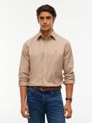 Tommy Hilfiger | Flannel Solid Regular Fit Shirt in Taupe Beige | MW0MW40469 afe