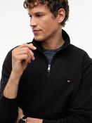 Tommy Hilfiger | Essential Fleece 1/4 Zip Sweat in Black | MW0MW37233 bds image