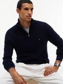 Tommy Hilfiger | Cotton Cashmere Structure 1/2 Zip Knit in Navy | MW0MW44760 dw5