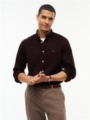 Tommy Hilfiger | Flannel Solid Regular Fit Shirt in Chocolate Brown | MW0MW40469 HJT