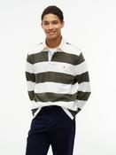 Tommy Hilfiger | Essential Stripe Rugby in Green &amp; Ivory | MW0MW45692 mt1