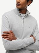 Tommy Hilfiger | Cotton Cashmere 1/2 Zip Jumper in Grey Heather | MW0MW28049 p01