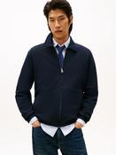 Tommy Hilfiger | Essential Terry Full Zip Sweat with Fold Collar in Navy | mw0mw41767 dw5