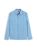 Tommy Jeans | Regular Fit Dobby Small Check Shirt in Blue Westside | DM0DM23721 0M6 image