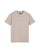 Tommy Jeans | Slim Fit Tee with Centre TJC Logo in Limestone Beige | DM0DM23545 PKE image