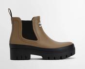 Barbour | Halton Short Ladies Ankle Wellingtons in Militar Brown &amp; Black | LRF01000 image