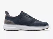 Clarks | Wide H Fit Slip On Shoes in Navy with Elasticated Lace | Mullan Easy image