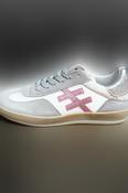 Another Trend | White, Grey &amp; Pink Trainers with Gumsole | A032