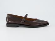 Paul Green | Leather Mary Jane Ballerina Shoe in Brown Patent | 1127 060 image