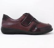 Suave | Velcro Strap Leather Shoe in Burgundy | Banbury 6100-13 image